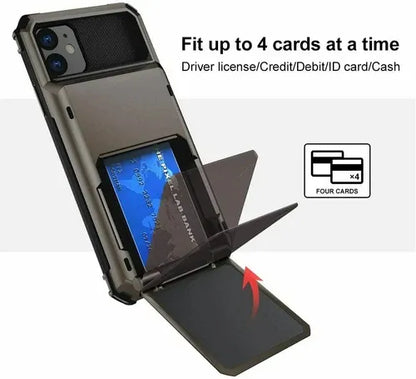 GearWithLove™ Armor Wallet Card Holder Case for iPhone