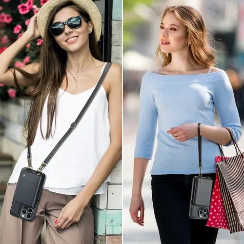 GearWithLove™ Luxury Vintage Leather Crossbody Wallet Case for iPhone