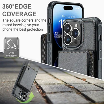 GearWithLove™ Luxury Vintage Leather Crossbody Wallet Case for iPhone