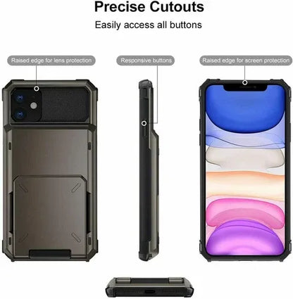 GearWithLove™ Armor Wallet Card Holder Case for iPhone