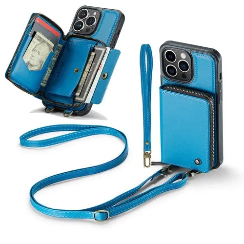 GearWithLove™ Luxury Vintage Leather Crossbody Wallet Case for iPhone