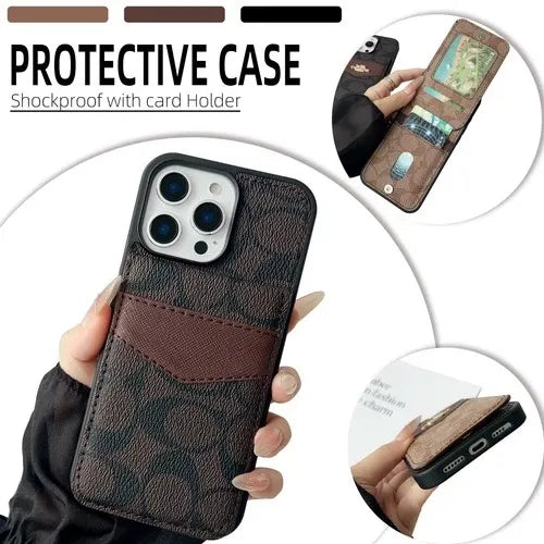 Luxury Designer Pattern Wallet Case for iPhone