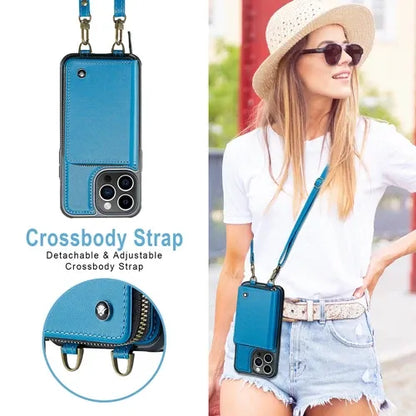 GearWithLove™ Luxury Vintage Leather Crossbody Wallet Case for iPhone