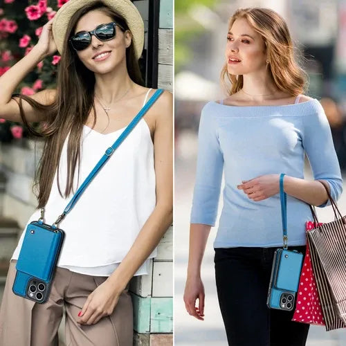 GearWithLove™ Luxury Vintage Leather Crossbody Wallet Case for iPhone
