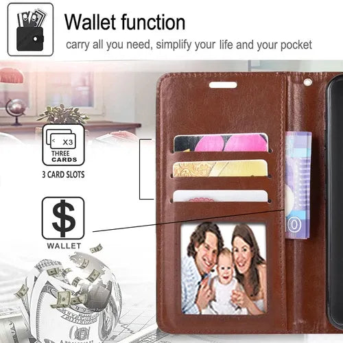 Samsung Wallet Case + Tempered Glass