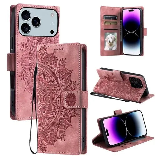 Luxury Mandala Wallet Case for iPhone