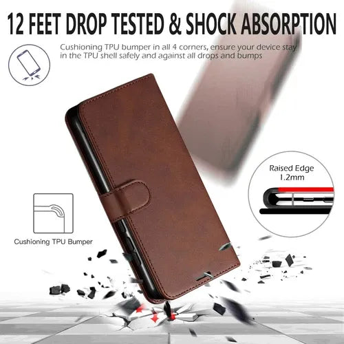 Samsung Wallet Case + Tempered Glass