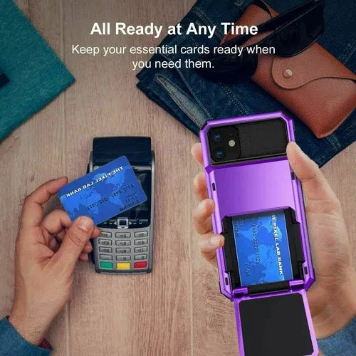 GearWithLove™ Armor Wallet Card Holder Case for iPhone