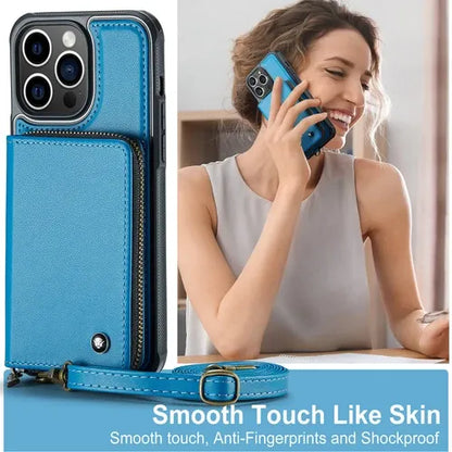 GearWithLove™ Luxury Vintage Leather Crossbody Wallet Case for iPhone