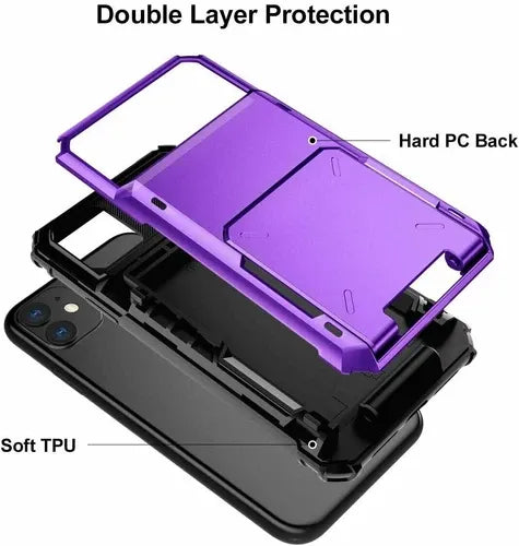 GearWithLove™ Armor Wallet Card Holder Case for iPhone
