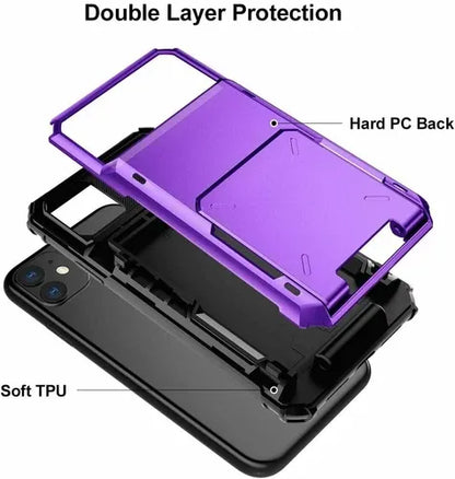 GearWithLove™ Armor Wallet Card Holder Case for iPhone