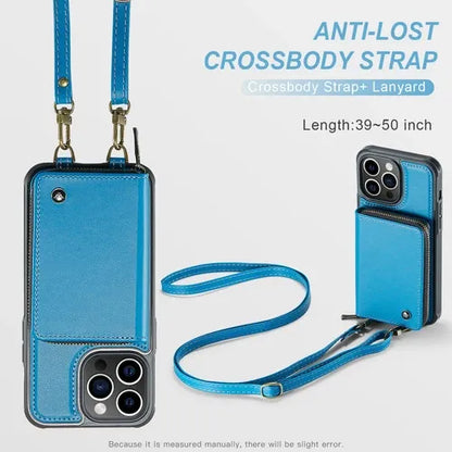 GearWithLove™ Luxury Vintage Leather Crossbody Wallet Case for iPhone