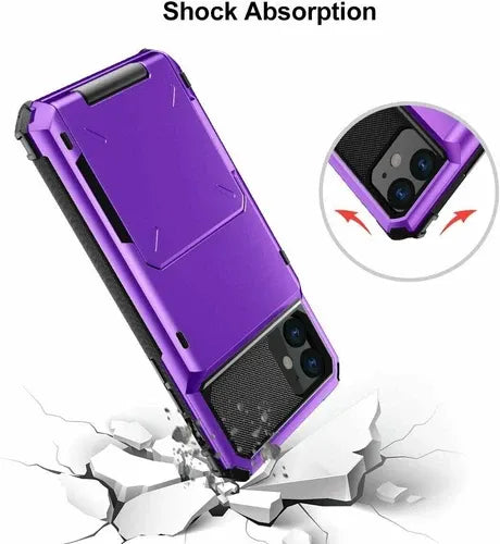 GearWithLove™ Armor Wallet Card Holder Case for iPhone