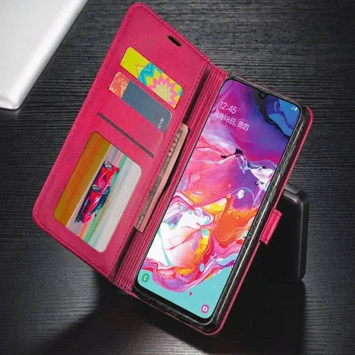Samsung Wallet Case + Tempered Glass