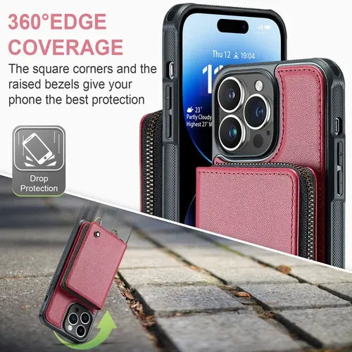 GearWithLove™ Luxury Vintage Leather Crossbody Wallet Case for iPhone
