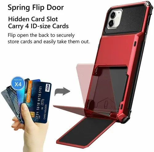 GearWithLove™ Armor Wallet Card Holder Case for iPhone