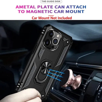 iPhone Military Grade Cover Shockproof Stand + Glass Screen