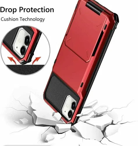 GearWithLove™ Armor Wallet Card Holder Case for iPhone