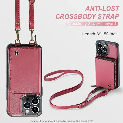 GearWithLove™ Luxury Vintage Leather Crossbody Wallet Case for iPhone