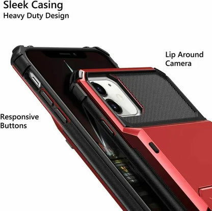 GearWithLove™ Armor Wallet Card Holder Case for iPhone