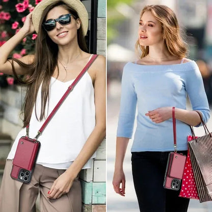 GearWithLove™ Luxury Vintage Leather Crossbody Wallet Case for iPhone