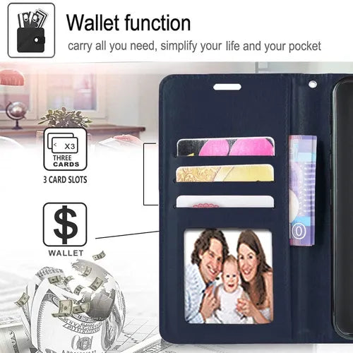 Samsung Wallet Case + Tempered Glass