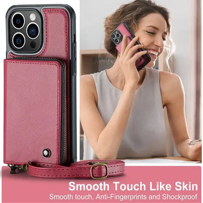GearWithLove™ Luxury Vintage Leather Crossbody Wallet Case for iPhone