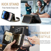 Luxury Vintage Leather Crossbody Wallet Case for iPhone