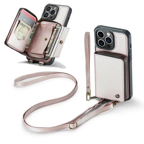 GearWithLove™ Luxury Vintage Leather Crossbody Wallet Case for iPhone