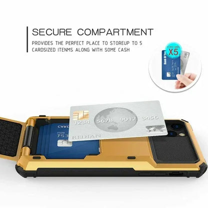 GearWithLove™ Armor Wallet Card Holder Case for iPhone