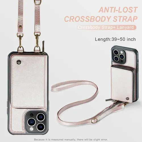 GearWithLove™ Luxury Vintage Leather Crossbody Wallet Case for iPhone