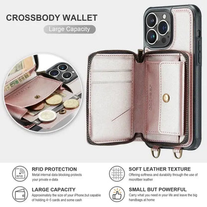 GearWithLove™ Luxury Vintage Leather Crossbody Wallet Case for iPhone
