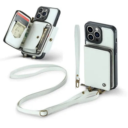 GearWithLove™ Luxury Vintage Leather Crossbody Wallet Case for iPhone