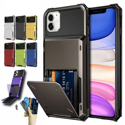 GearWithLove™ Armor Wallet Card Holder Case for iPhone