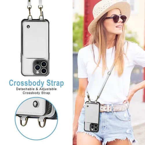 GearWithLove™ Luxury Vintage Leather Crossbody Wallet Case for iPhone