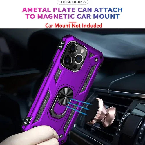 iPhone Military Grade Cover Shockproof Stand + Glass Screen