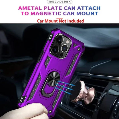 iPhone Military Grade Cover Shockproof Stand + Glass Screen