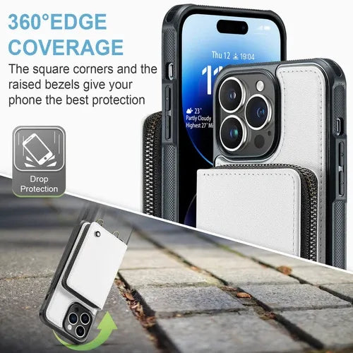 GearWithLove™ Luxury Vintage Leather Crossbody Wallet Case for iPhone
