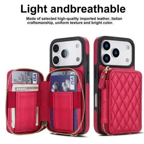 GearWithLove™ Luxury Quilted Crossbody Wallet Case for iPhone
