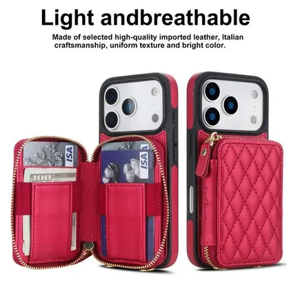 GearWithLove™ Luxury Quilted Crossbody Wallet Case for iPhone