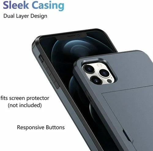 GearWithLove™ Luxury Slim Card Slider Wallet Case for iPhone