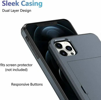 GearWithLove™ Luxury Slim Card Slider Wallet Case for iPhone
