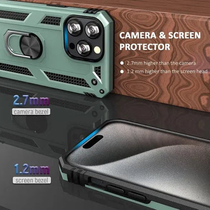 iPhone Military Grade Cover Shockproof Stand + Glass Screen