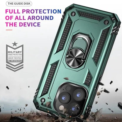 iPhone Military Grade Cover Shockproof Stand + Glass Screen