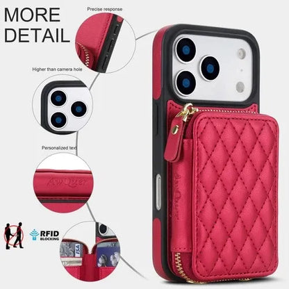 GearWithLove™ Luxury Quilted Crossbody Wallet Case for iPhone