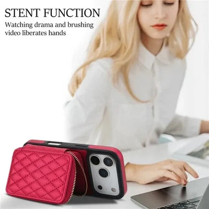 GearWithLove™ Luxury Quilted Crossbody Wallet Case for iPhone