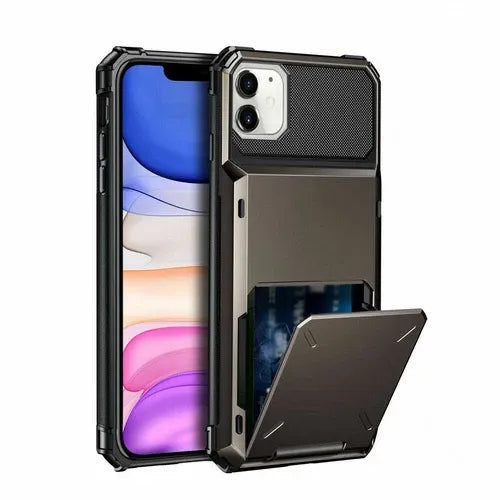 GearWithLove™ Armor Wallet Card Holder Case for iPhone