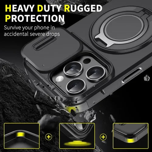 GearWithLove™ Rugged Magnetic Ring Camera Cover Case for iPhone