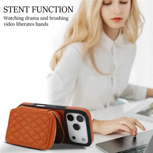 GearWithLove™ Luxury Quilted Crossbody Wallet Case for iPhone