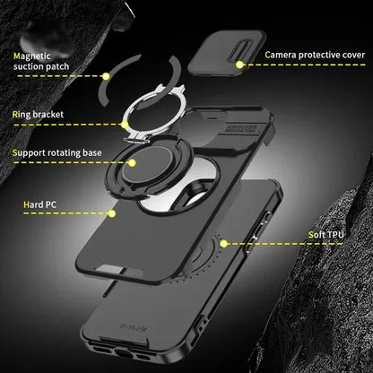 GearWithLove™ Rugged Magnetic Ring Camera Cover Case for iPhone
